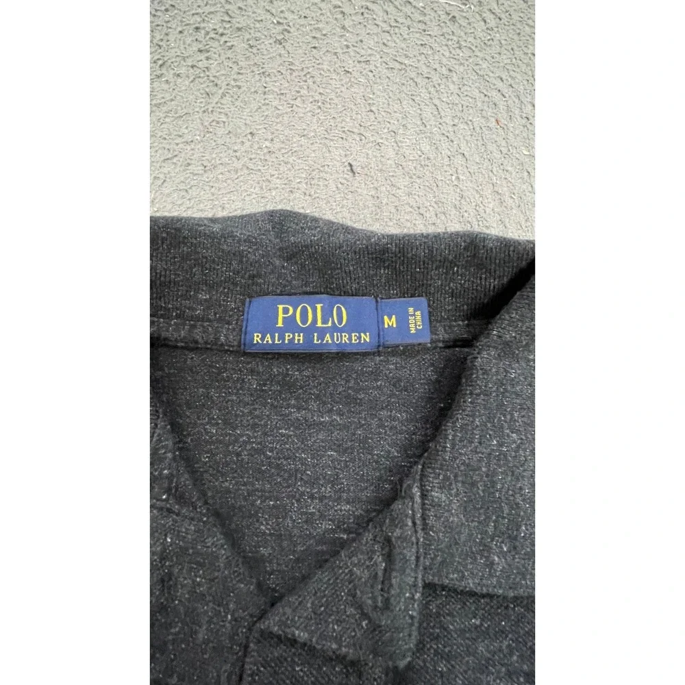 Polo Ralph Lauren Polo Shirt Mens M Gray Excellent Long Sleeve Pony Logo Heather